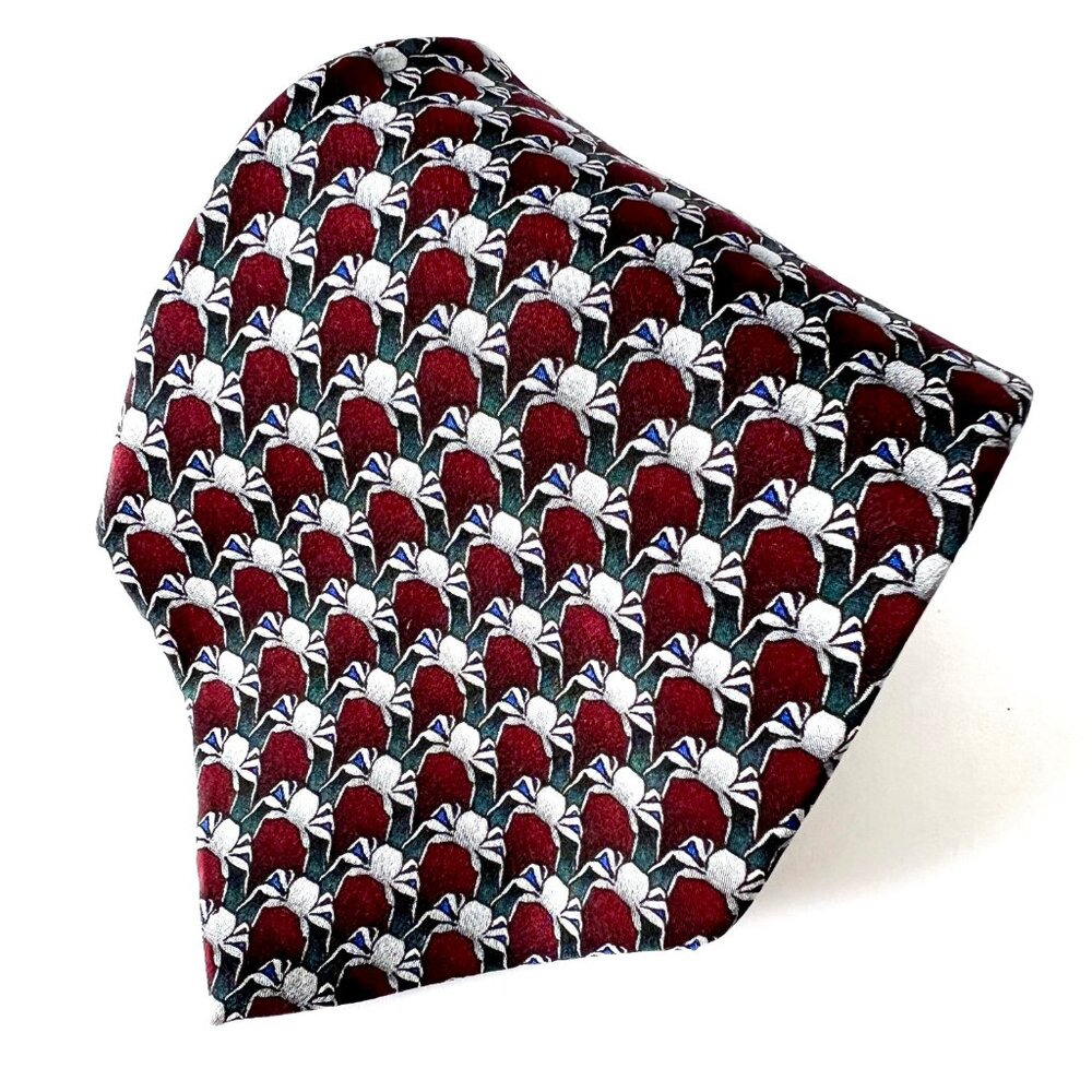 The Nature Conservancy Tie - Crab, 100% Silk, Hand Made Blue and Red, EC!